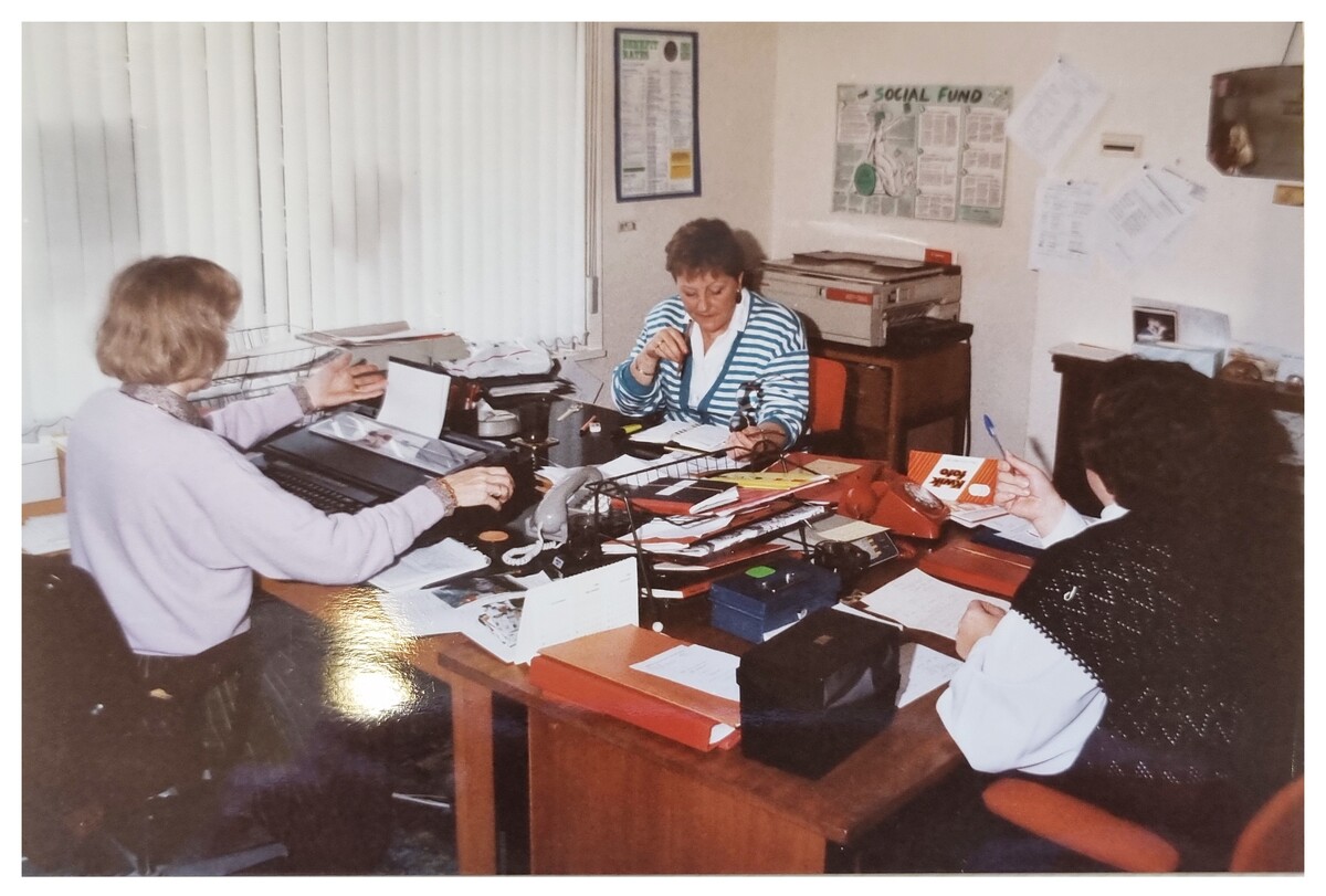 Volunteers working in one of our offices